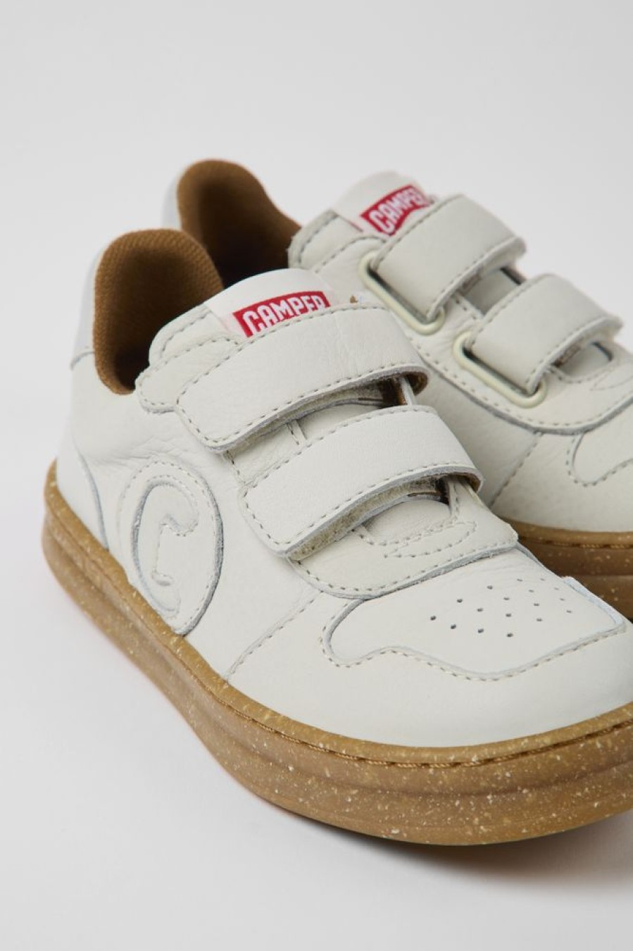 Kids CamperLab Sneakers | White Non-Dyed Leather Sneakers